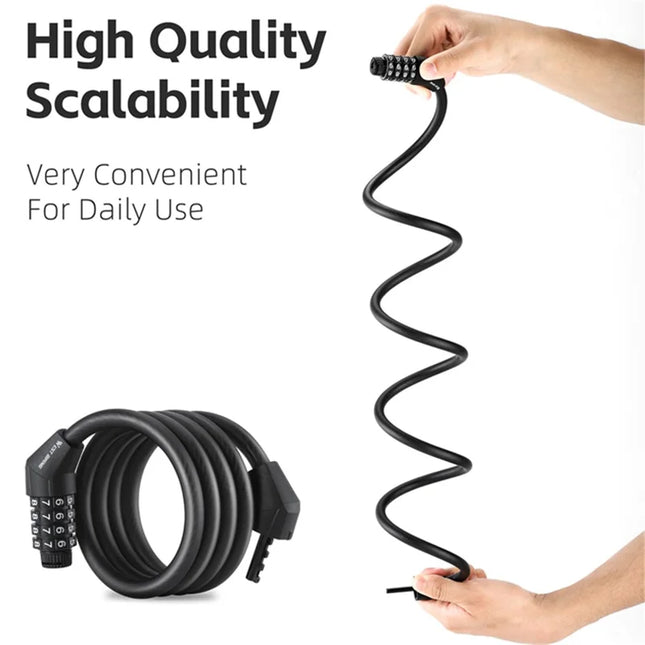 787 Steel Cable Bike Lock with 4-Digit Code Lock