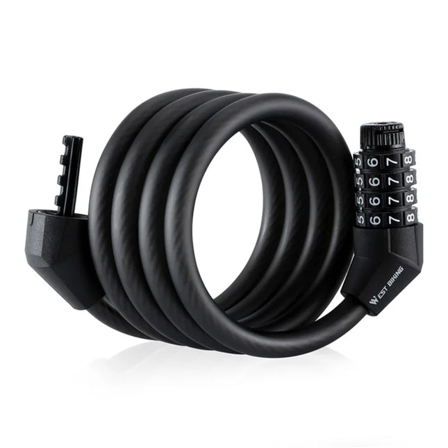 1208Antivol de Vélo  Câble Acier - Serrure à Code 4 Chiffres
