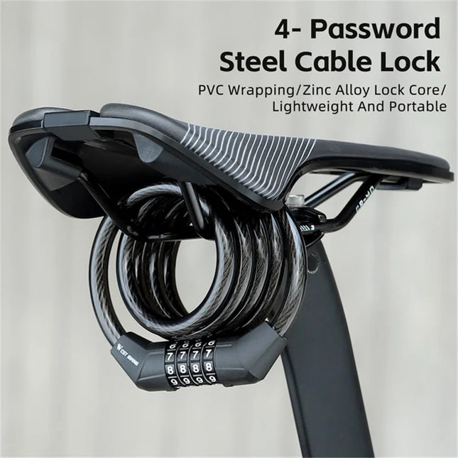 2 Cadenas de sécurité à code 4 chiffres pour vélo