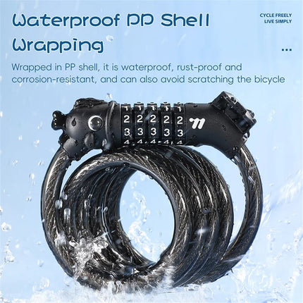 1292Câble antivol pour vélo avec combinaison à 4 chiffres pour vélo de route VTT