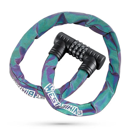 458 Reflective 4-digit Bike Lock Chain - Multicolor