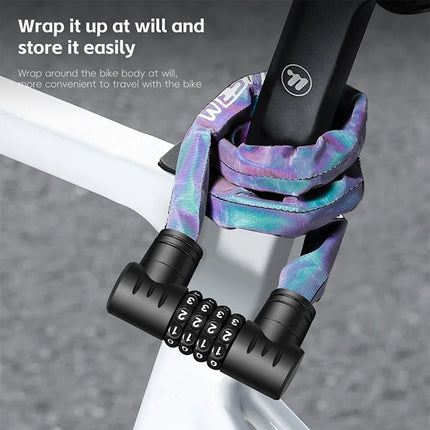 458 Reflective 4-digit Bike Lock Chain - Multicolor