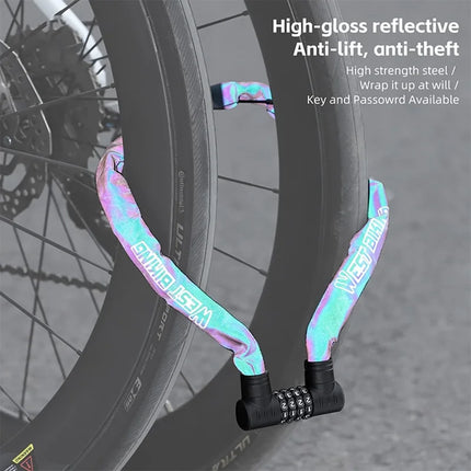 458 Reflective 4-digit Bike Lock Chain - Multicolor