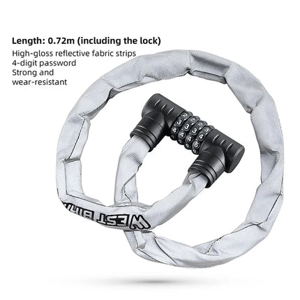 Cadenas de vélo réfléchissant chiffres portable anti-vol
