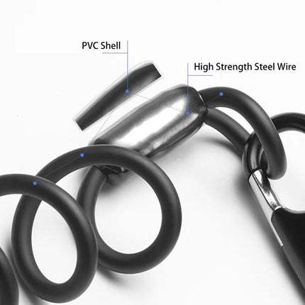 2189Cadenas con código con cable de resorte Candado de acero inoxidable