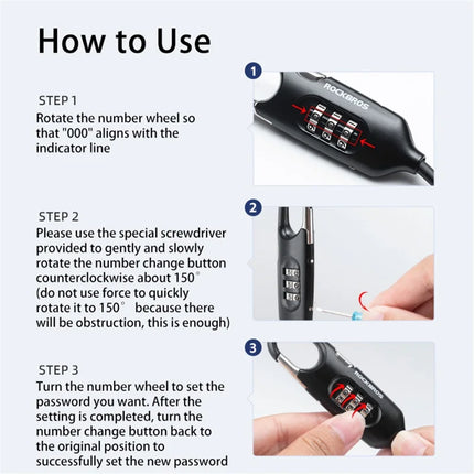 2187 Cadenas con código con cable de resorte Antirrobo de acero