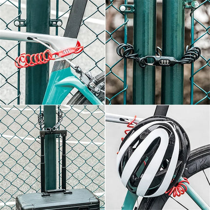 2189Cadenas con código con cable de resorte Candado de acero inoxidable