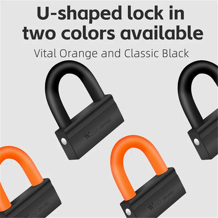 1348 Antifurto per bicicletta e moto in acciaio legato con catena a forma di U - Arancione