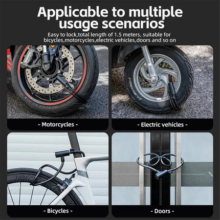 2040 Catene antifurto per biciclette in acciaio, cavo a spirale