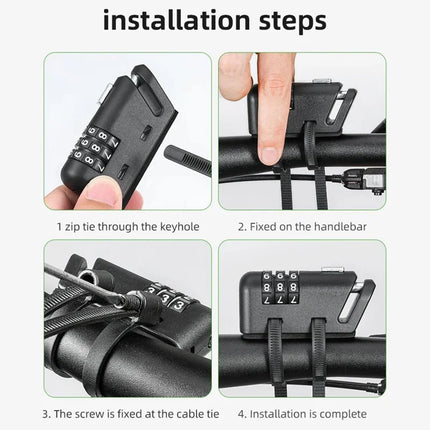 2284Cadenas à câble pour casque de moto, poussette et bagages