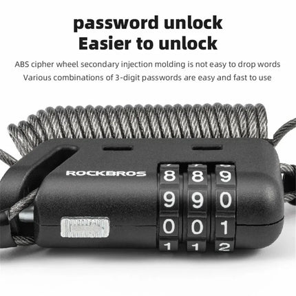 2284Cadenas à câble pour casque de moto, poussette et bagages