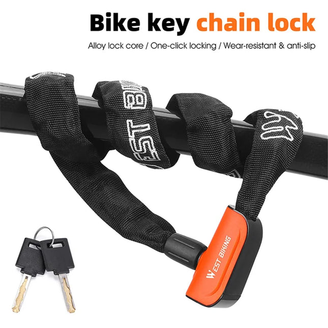 1261Chaîne antivol pour vélo - Orange