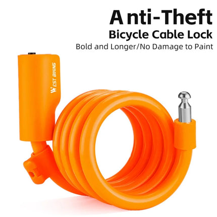 1448 Antivol de Bicicleta Cabo de Aço Antivol Extensível 115cm