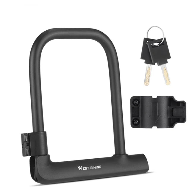 594 U-shaped bike lock with sturdy mounting bracket
