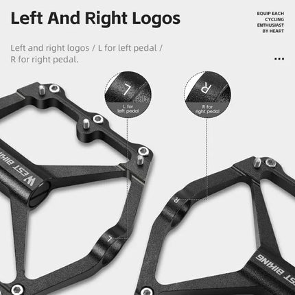 1215Pédales de vélo en alliage d&amp;#39;aluminium léger à 3 roulements  - noir