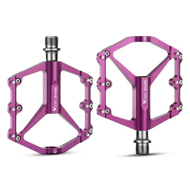 681 Pedali per bicicletta in lega di alluminio leggero a 3 cuscinetti - Viola