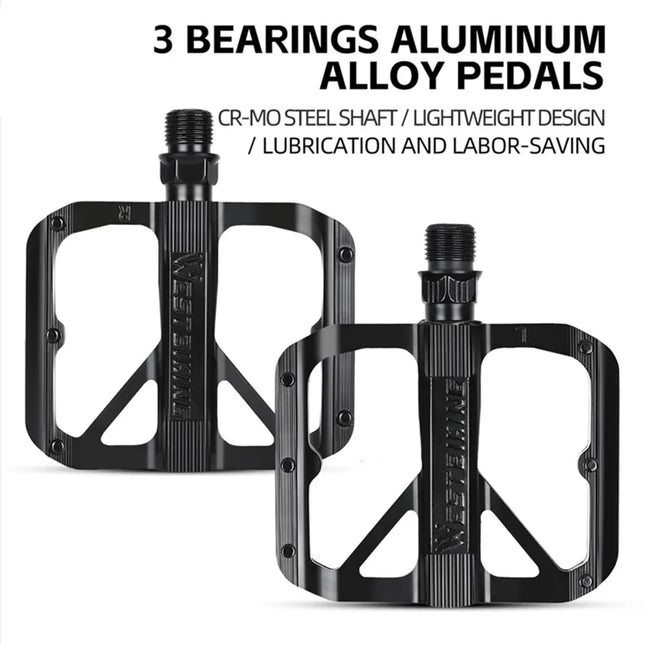 383Pédales WEST BIKING YP0802126 VTT alu, triple roulement, antidérapantes