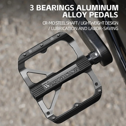 383Pédales WEST BIKING YP0802126 VTT alu, triple roulement, antidérapantes