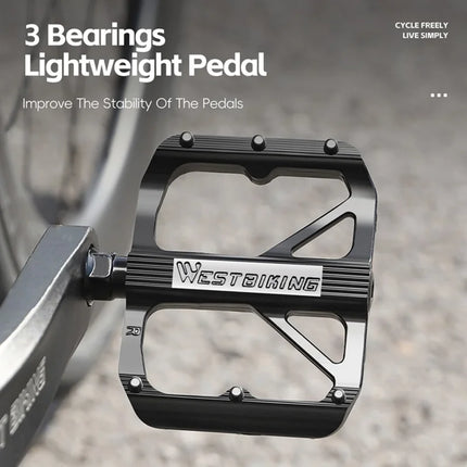 383Pédales WEST BIKING YP0802126 VTT alu, triple roulement, antidérapantes