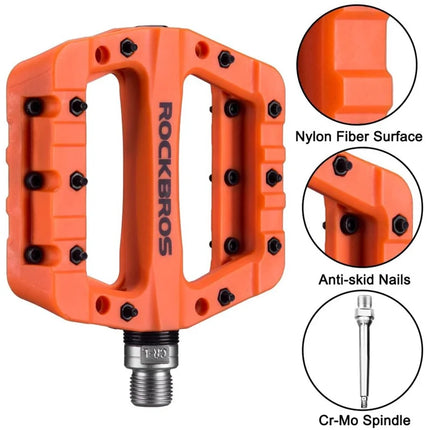 2166 Pedales de bicicleta de montaña en fibra de nylon - Naranja
