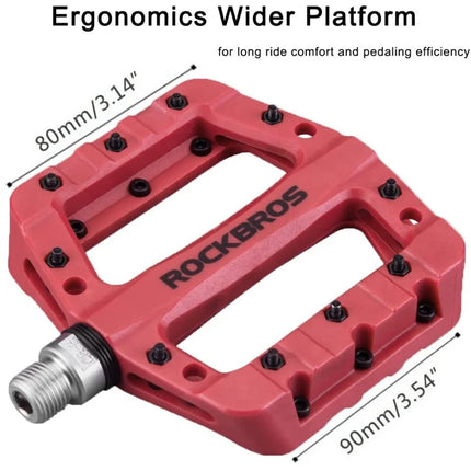 2179Pedali per mountain bike in fibra di nylon leggera - Rosso