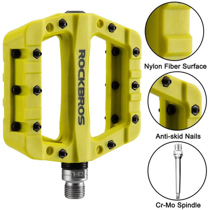 2178 Pedales de bicicleta de montaña de fibra de nylon ligero - Verde