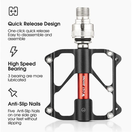 1207 Pedali per Bicicletta 3 cuscinetti Lega di Alluminio MTB