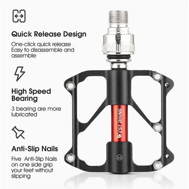 1207Pédales de Vélo 3 roulements Alliage d&amp;#39;Aluminium MTB