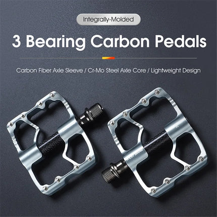 669 Non-slip pedals in aluminum alloy + carbon fiber