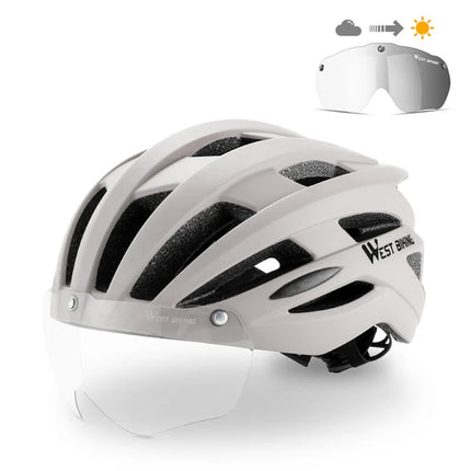 466Casque de vélo en mousse EPS avec lentille photochromique