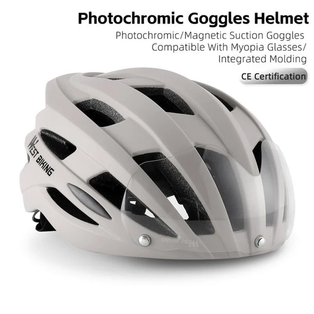 1287Casque  avec lentilles photochromiques détachables feu arrière