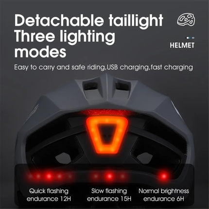 1101Casque de vélo léger avec éclairage arrière LED - Violet