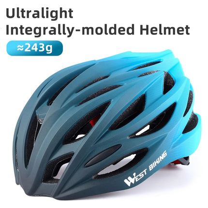 1352Casque de cyclisme en dégradé de couleurs en PC+EPS respirant - Bleu
