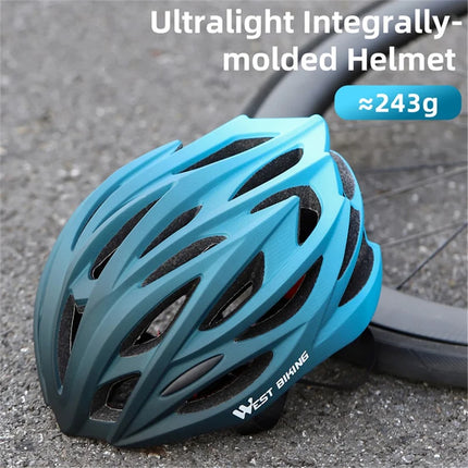 1352Casque de cyclisme en dégradé de couleurs en PC+EPS respirant - Bleu