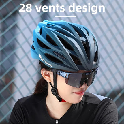 1352Casque de cyclisme en dégradé de couleurs en PC+EPS respirant - Bleu