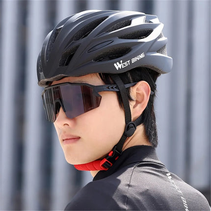 57Casque de cyclisme dégradé avec protection de la tête PC+EPS respirant - Noir