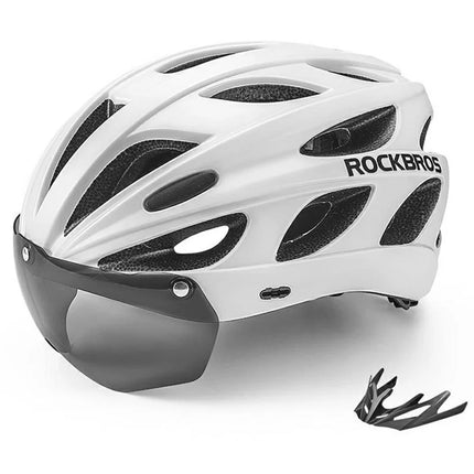 1636Casque de vélo avec absorbeur de chocs avec visière - Blanc