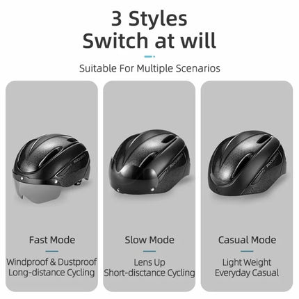 863 Casco da bici con assorbimento degli urti EPS e visiera per occhiali