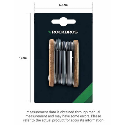 1522Kit de herramientas para bicicleta 8 en 1 ROCKBROS - Acero y Madera - Multifuncional