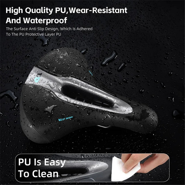 784 Hollow Shock-Absorbing Bicycle Saddle - Wide Style