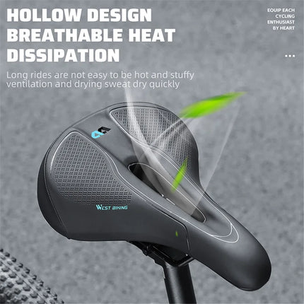 1088Selle de vélo en cuir + éponge, siège de vélo creux et respirant - Standard