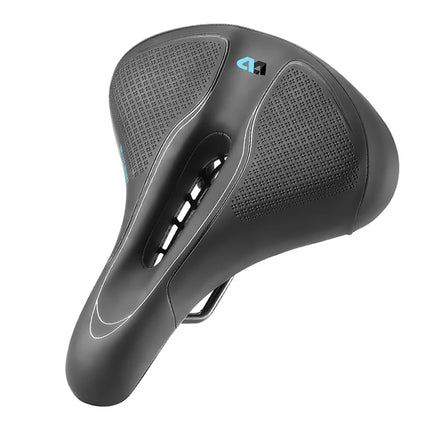 605Sella per bicicletta in pelle + spugna, sedile per bicicletta cavo e traspirante - Allargato