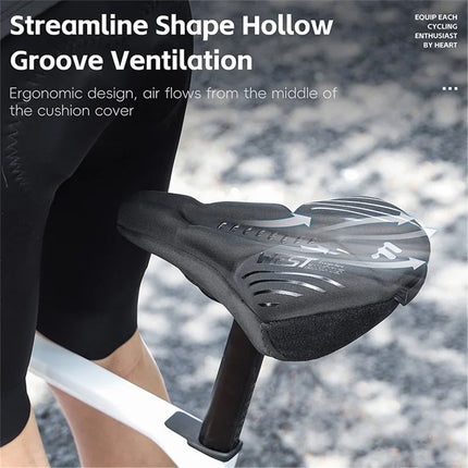 1565Coussin de sela de bicicleta com design respirável e capa de chuva