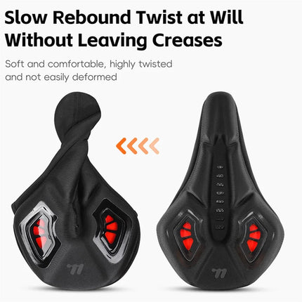 1757 Fahrradsatteldecke, Memory-Schaum + Silikon - Schwarz + Rot