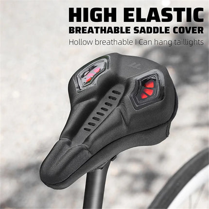 1757 Fahrradsatteldecke, Memory-Schaum + Silikon - Schwarz + Rot