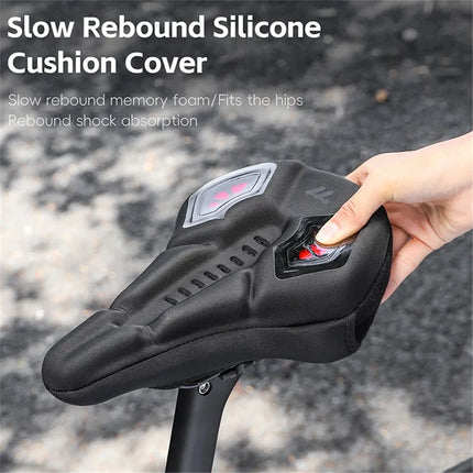 1757 Fahrradsatteldecke, Memory-Schaum + Silikon - Schwarz + Rot