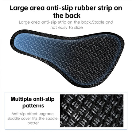 888Housse de siège de vélo silicone avec bouton de réglage - Noir rayé