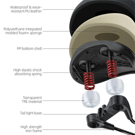 562Selle de vélo large et confortable, coussin à ressort