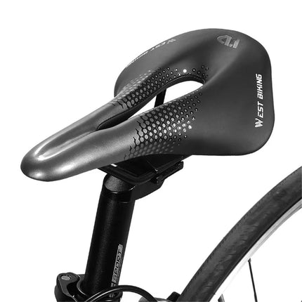 1340Selle PU confortable amortisseur confortable-  Noir / Argent