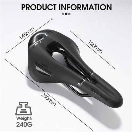 1816Selle de vélo siège Respirant Cuir PU Creux Confortable Anti-choc